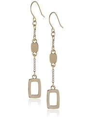 Kenneth Cole New York "Shiny Ear Update" Gold Long Rectangle Drop Earrings
