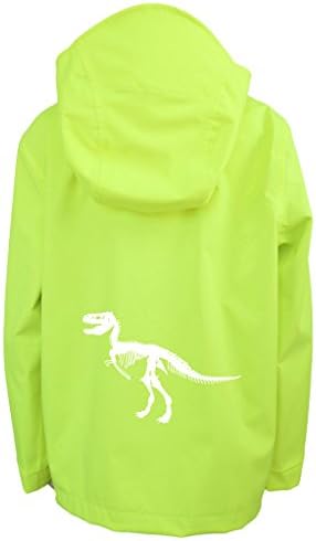 Charlies Coat Big Boys Reflective Dinosaur Waterproof Jacket Small Neon Yellow