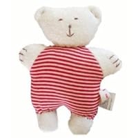 Sckoon Organic Cotton Soft Red Stripe Toy: Baby Bear Doll (stuffing is organi...