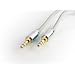 Car + Home Stereo AUX-IN Cable 3.5mm for iPod, iPhone, smartphone and mp3 players - With metallic silver, stepped slimline connector, to accommodate iPhone 4 and smartphone cases (1.2m)