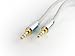 InCarCables Car + Home Stereo AUX-IN Cable 3.5mm for iPod, iPhone, smartphone and mp3 players - With metallic silver, stepped slimline connector, to accommodate iPhone 4 and smartphone cases (4ft/1.2m)