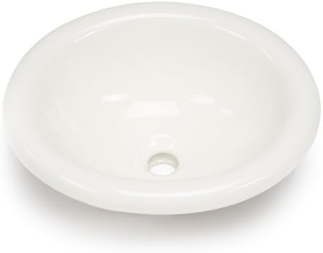 Hahn Ceramic VC001 Medium Oval Ceramic Bathroom Sink, Bisque