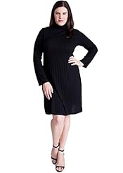 Plus Size Turtleneck Sweater Long Sleeves Polyester/Rayon/Spandex  Dress
