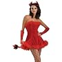 Sexy Adult Womens Halloween Costumes Short Red Devil Strapless Dress Costume Theme Party Outfit
