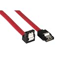 INLINE SATA Kabel gewinkelt mit Lasche 0,5m rot