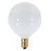 25 Watt - G16.5 - Glossy White - 2-11/16 in. Dia. - 120 Volt - 1500 Life Hours - Decorative Globe - Candelabra Base - Satco S3260