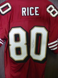 Signed Rice, Jerry 49ers Reebok Authentic Jersey