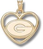 Georgia Bulldogs Solid 10K Gold ''G'' Heart Pendant