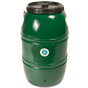 Painted Rain Barrel - Green