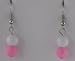 White and Pink Globes Earrings