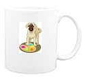 Mug with palette, pug, painting, dog
