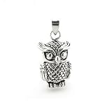 Large Sterling Silver Moveable 3D Owl Charm Pendant