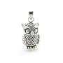Large Sterling Silver Moveable 3D Owl Charm Pendant