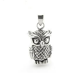 Buy Large Sterling Silver Moveable 3D Owl Charm Pendant by Silver Insanity