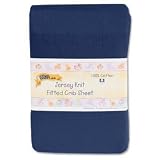 Kids Line Jersey Knit Fitted Crib Sheet - Navy