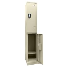 Sandusky Lee KDCL7212/2-07 Putty Powder Coat Steel SnapIt Full Length Locker, 72" Height x 12" Width x 18" Depth, 2 Shelves