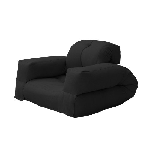 Fresh Futon Hippo Convertible Futon Chair/Bed, Black Mattress ...