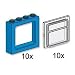 Lego Building Accessories 1 x 4 x 3 Blue Train Windows with Clear Panes