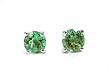 14k White Gold Natural Emerald 3.25m Mini Stud Earrrings Ct.tw 0.40