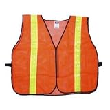 DELUXE SAFETY VEST 2'' TAPE FLUORESCENT ORANGE