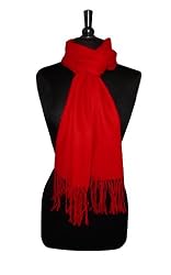 Biagio 100% Wool Pashmina Scarf RED Color Women's Shawl Wrap