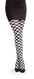 Black and White Checker Tights - Adult Std.