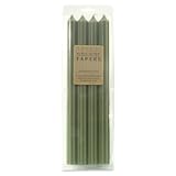 IMAGE OF Northern Lights Candles - Rustic Fluted Tapers - 4pc Box 12in Moss Green