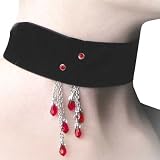 Bitten Vampire Choker with Red Blood Drops
