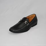 Modern Mens Driving Moccasin Shoes Mens Leather Loafer Slip-On Z5891 Black