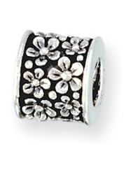 Daisy Polished Edge Charm in Silver for 3mm Charm Bracelets