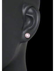 HinsonGayle AAA Handpicked Genuine Japanese Akoya 6.5-7.0mm White Cultured Pearl Stud Earrings (Solid 14K White Gold)