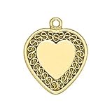 Filigree Engravable Heart Disc Charm