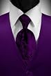 Purple Solid Satin Vest with Coordinating Tapestry Tie