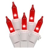 LiteSource 32306 - 20 Light White Wire Red Miniature Christmas Light String Set