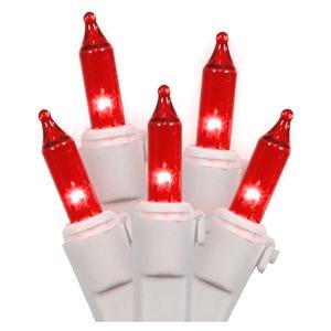 LiteSource 32306 - 20 Light White Wire Red Miniature Christmas Light String Set