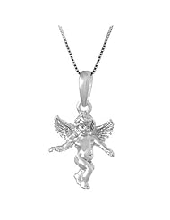 Sterling Silver Angel Necklace Pendant with Box Chain