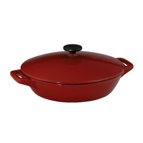 Chefmate® 4-qt. Cast Iron Braiser Pan - Red