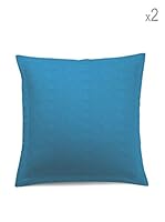 Leitmotiv Dos Fundas de Cojín Jacquard Demon (Turquesa)