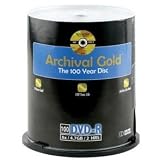Delkin Devices DDVD-R-SA/100 SPIN 8X 100 Year Life Span Archival Gold DVD-R  (100 Pack Spindle)