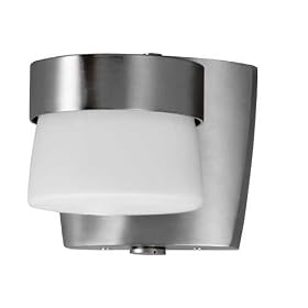 American Fluorescent ARMW1F13SNECT Aria Mini Outdoor Sconce, White Glass with a Satin Nickel Finish 13W