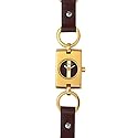 Cacharel - Montre Femme Acier Jaune - CW3504FC1 - Quartz Analogique - Cadran Marron et Doré - Bracelet Cuir Marron
