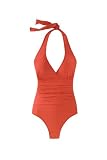 Spiegel Shirred Halter Swimsuit