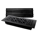 GL1BG-D - 10 x 4 Black Iron Register - with Holes