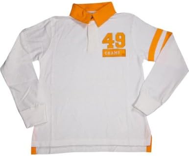Chams - Little Boys Long Sleeve Rugby Top, White, Gold 31720-6