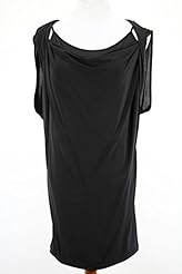 Viscose Spaghetti Strap Cowl Neck Plunging Neck Gathered  Dress