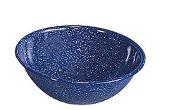 Enamel Bowl, 7", Speckled Blued Enamel Bowl 7"