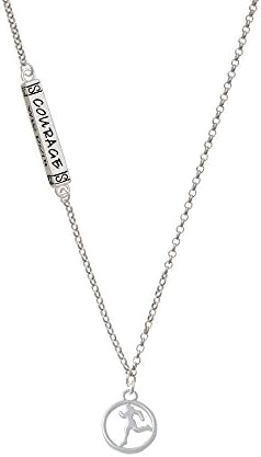 Runner Silhouette in 1/2'' Disc Delicate Courage Strength Wisdom Honesty Necklace