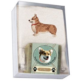 Single Gift Box with Corgi Soap and Towel