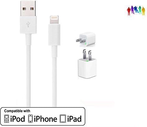 [Apple MFi Certified] 6ft Lightning Cable and Wall Outlet Adapter COMBO - iPhone 5 / 5s / 5c / 6 / 6 Plus /6s / 6s Plus, iPod 7, iPad Mini / mini 2/ mini 3, iPad 4 / iPad Air (Compatible with iOS 9)