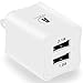 USB Charger, 2 Pack Allytech 2.1A USB Charger 10W Dual USB Wall Charger for iPhone 6S iPhone 6 iPhone 6 Plus, iPod iPhone 5 5S - White